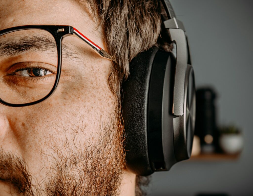 a man wearing headphones